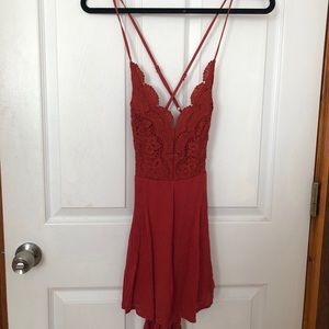 Lulu’s Open Back Rust Romper